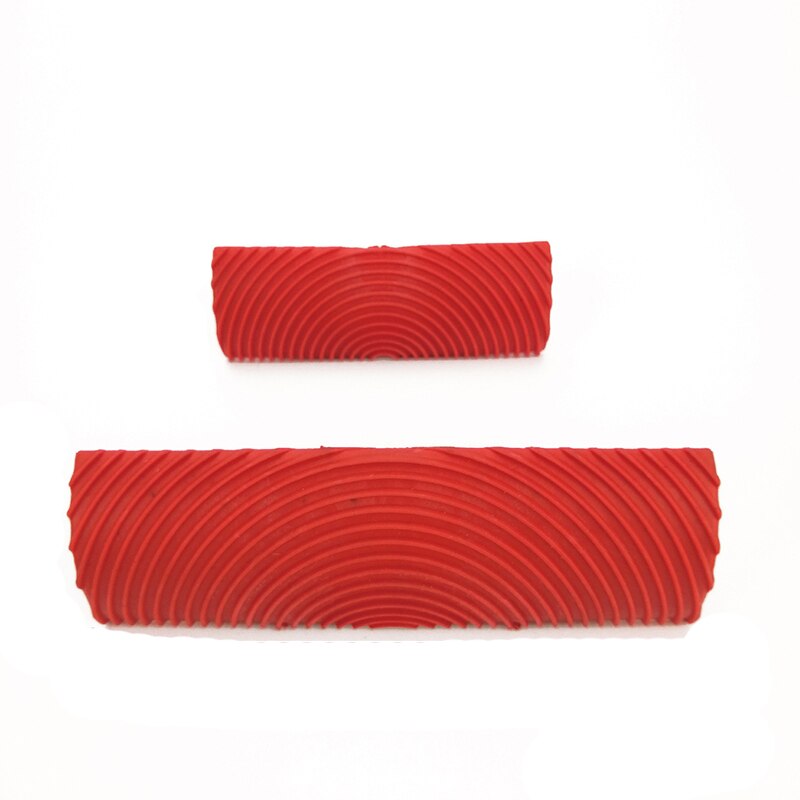 Imitation bois caoutchouc Grain motif peinture rouleau brosse peinture murale ensembles silice Art bricolage Texture grattage outil poignée accessoire: Red B
