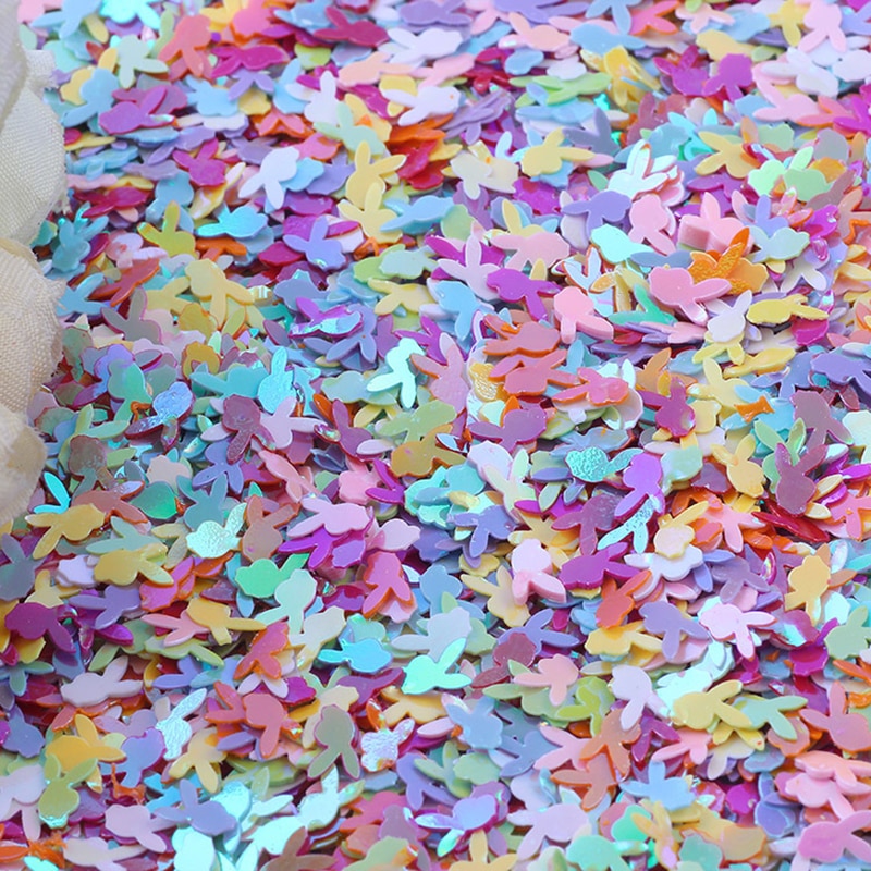 20G Konijn Hoofd Pailetten Losse Pailletten Voor Ambachten 6Mm Glitter Confetti Nagels Art Decoratie Sequin Diy Naaien Accessoires