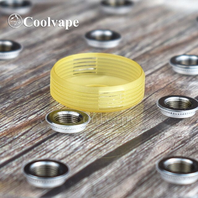 Coolvape 24mm Armor Beauty Ring POM PEI dissipatore di calore in acciaio inossidabile 316 per atomizzatore rda rta 22mm con accessori per serbatoio del flusso d&#39;aria: pei / 4pc