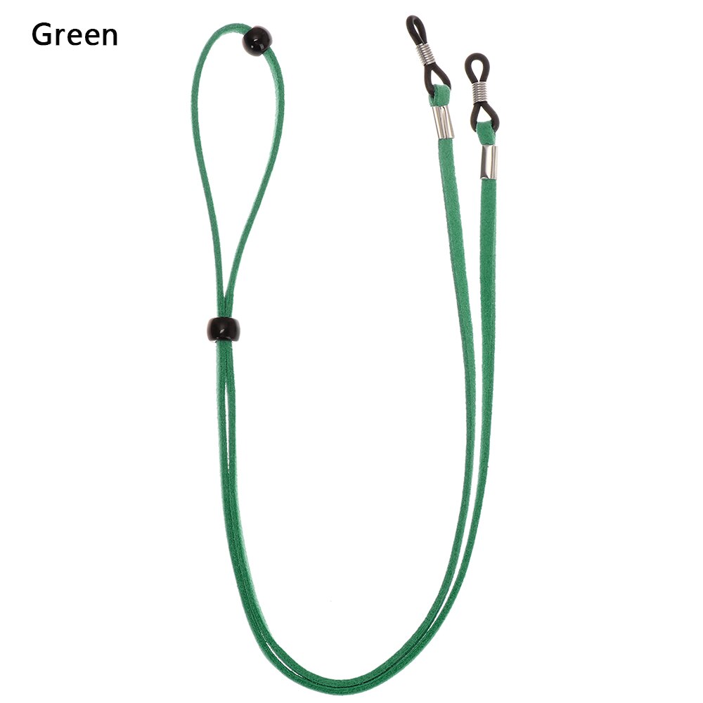 Correa de cuero de alta elasticidad para gafas de sol, collar de cadena para gafas, gafas de lectura soporte para, correa para el cuello: B-green