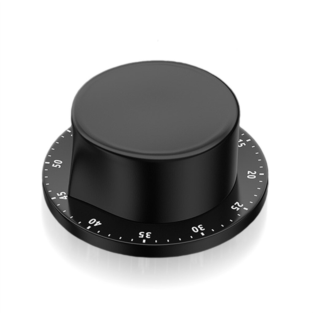 Mechanical Kitchen Timer Portable Small Refrigerator BBQ Countdown Clock Reading Timing Device Office Bakery Accessories: Black