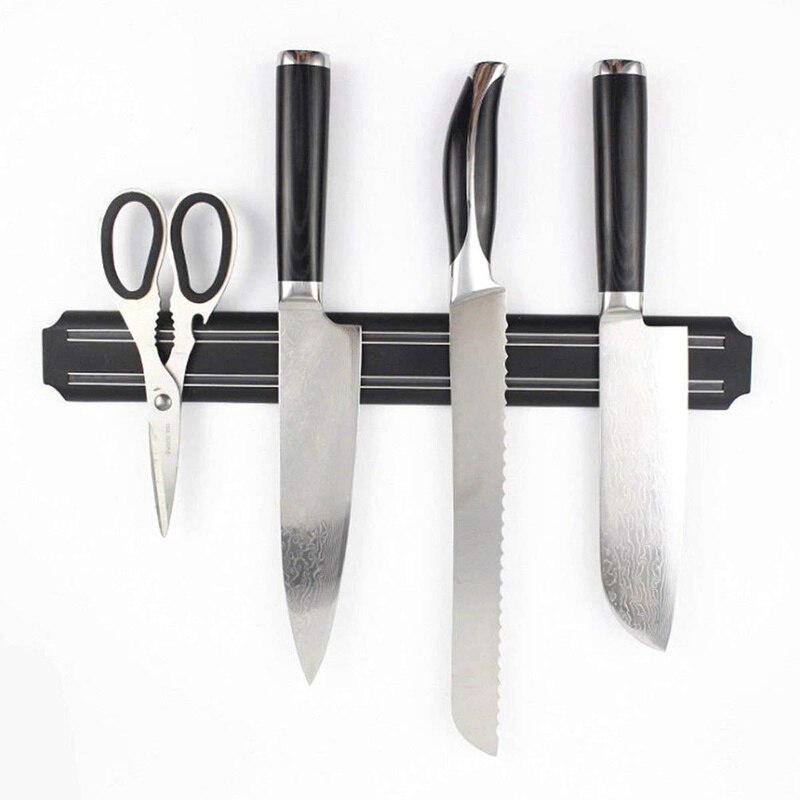 Magnetisk knivhållare kökskniv stå bar list vägg magnet block aluminium för knivar förvaring matlagningstillbehör