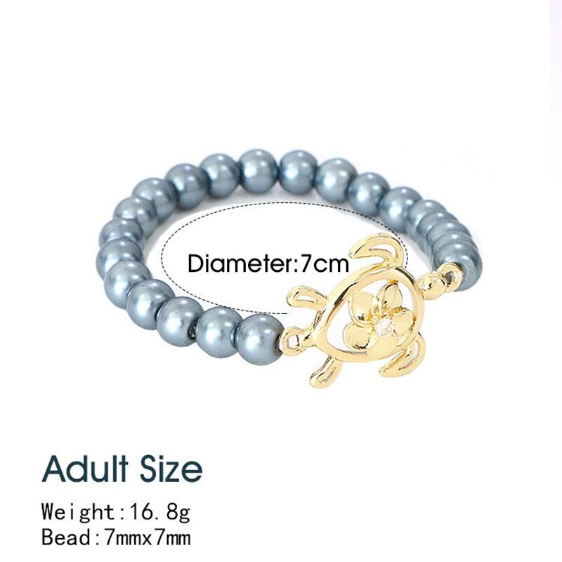 KOMI Adult/Kid Size Polynesian Hawaiian Samoa Marshall Jewelry Imitation Pearls Flower Turtle Seahorse Men Woman Bracelet Bangle