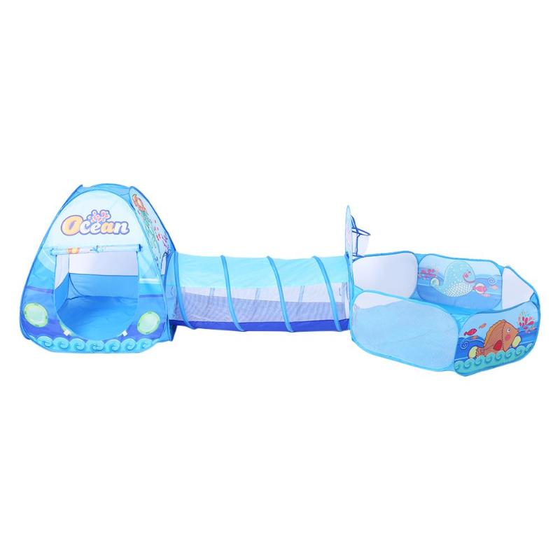 Portable 3 In1 Baby Tent Kid Crawling Tunnel Play Tent House Ball Pit Pool Tent for Children Toy Ball Pool Ocean Ball Holder Set: 05