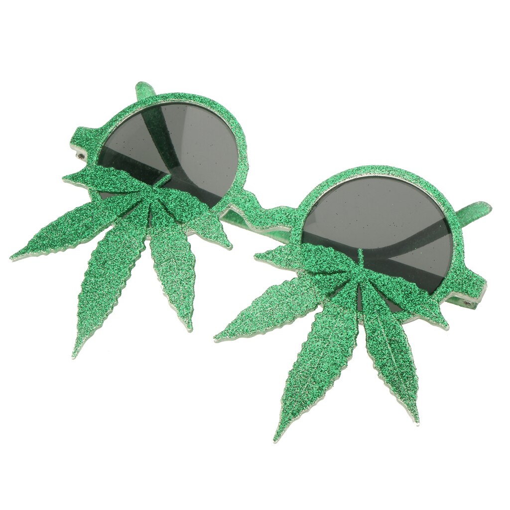 Novedad, gafas de sol de , gafas de sol con hoja de arce verde brillante