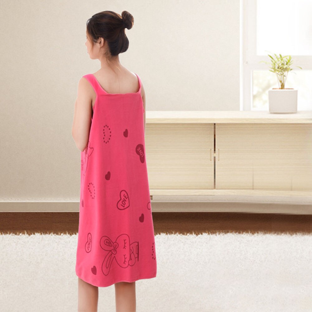 1Set Badstof Badjas Badkamer Zachte Polyester Magic Absorberende Handdoek Strand Handdoeken Voor Vrouwen Sneldrogende Badhanddoek: Rood