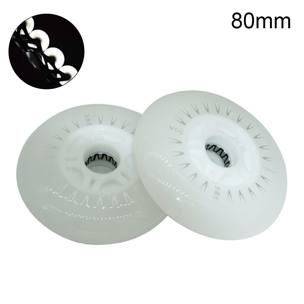 2 st 80/76/72mm in-line speed skate skating led ljus blinkande rullhjul skridskor sport rullskridskor för barn och vuxna