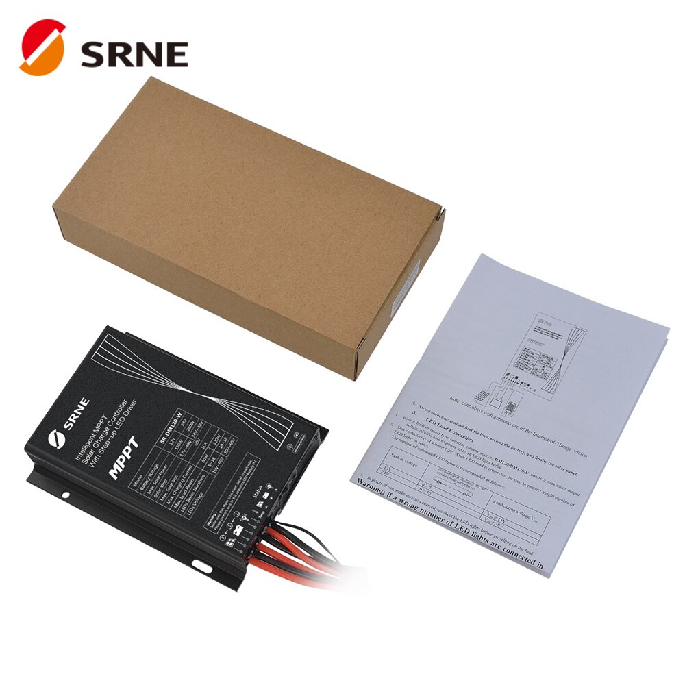 Srne SR-DM120 12V 24V Mppt Led Zonne-straat Licht Controller 10A Intelligent Solar Laadregelaar Met Stap-up Led Driver