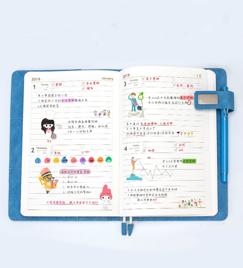 A5 Soft School Planner Notebook Daily Weekly Yearly Planner Notebook Personal Journal Diary Organizer Planner Agenda