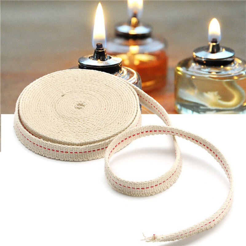 1Pcs Wit 4.5M Platte Katoen Alcohol Lont Olie Lamp Wieken Brander Voor Glas Olie Lampen Accessoires K802