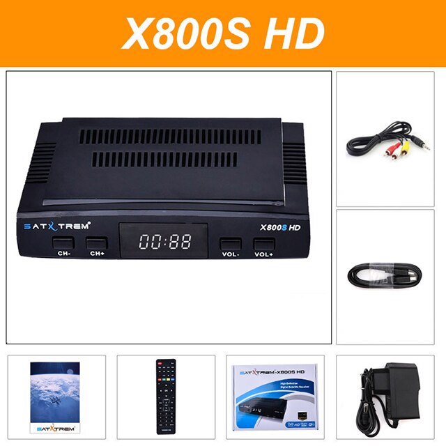 Satxtrem x800s receptor de satélite decodificador DVB-S2 tv receptor para a europa espanha fta completa hd usb wi-fi fta sintonizador tv digital dvb s2: Only X800S HD / Eua