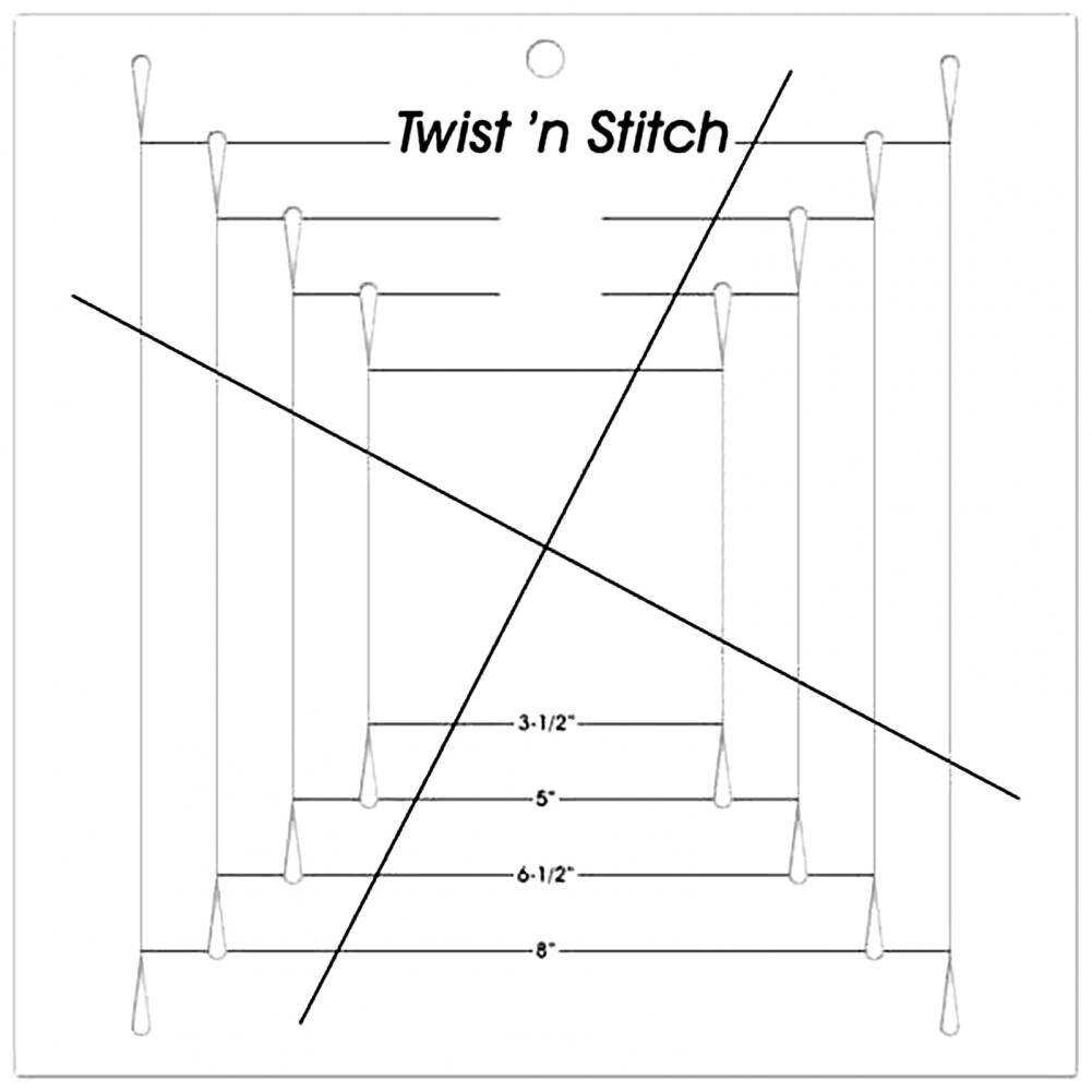Transparent Plastic Twist'n Stitch Ruler Pinwheel Block Sewing Quilting Template Windmill Stitching Cutting Rulers DIY Supplies: Default Title