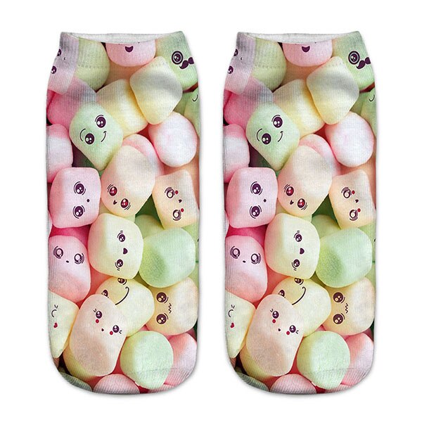 Impression 3D licorne femmes chaussettes printemps été filles chaussettes courtes adulte femme enceinte cheville chaussettes Sokken Meias: color20