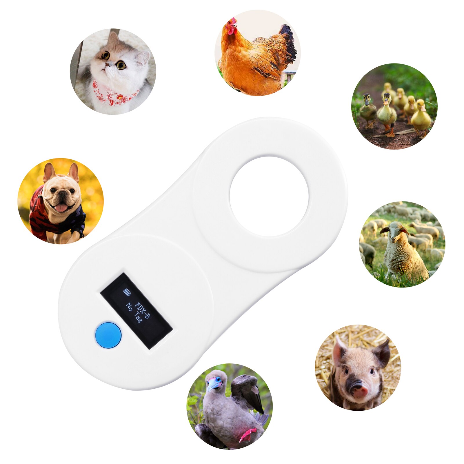 134.2KHz Animal Chip Scanner Animal Chip Scanning Tool Poultry Pet Management Chip Scanner OLED Display For Pet Identification