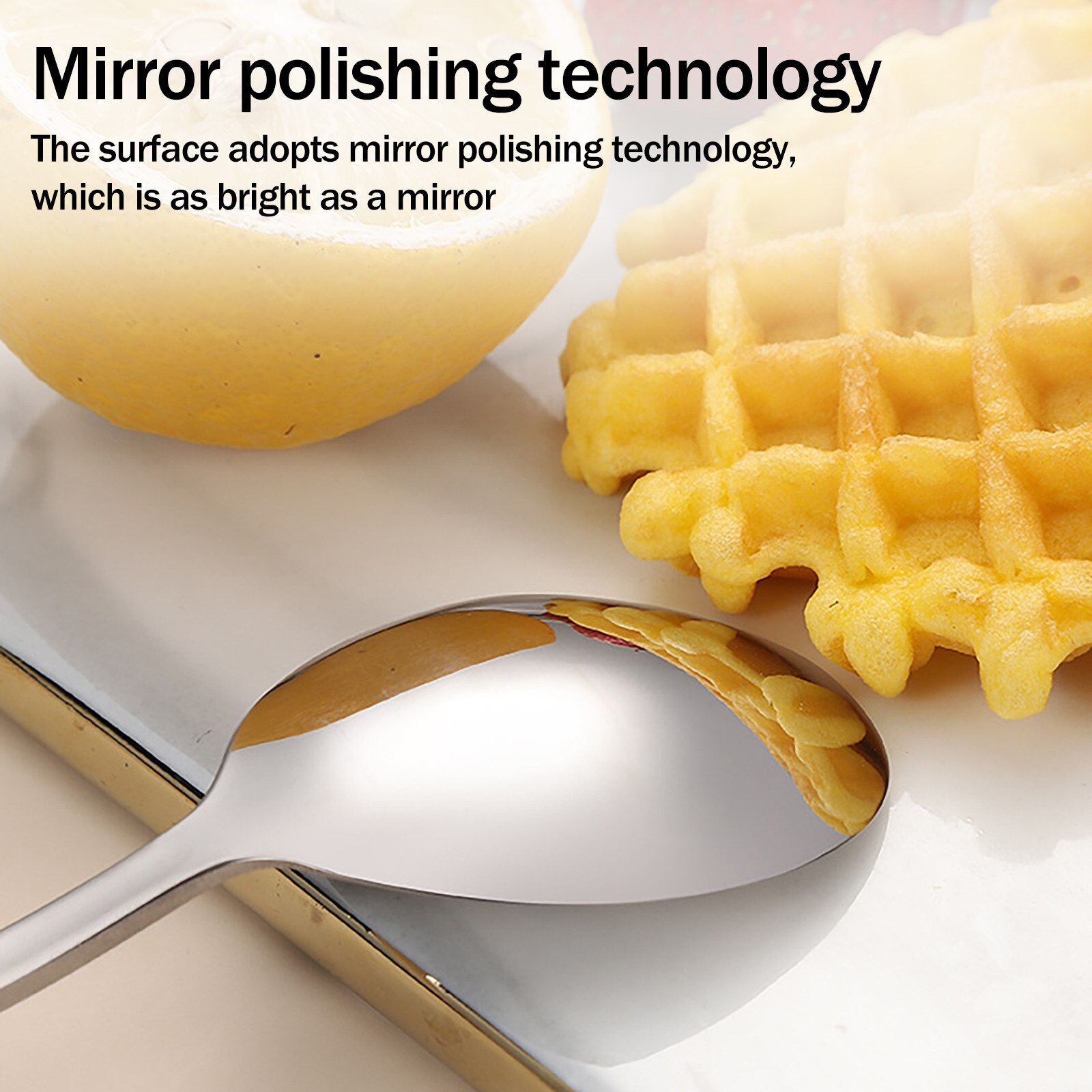 Stainless Steel Dinnerware Set Spoon Tea Spoon Dessert Coffee Ice Cream Spoons Kitchen Accessory Bar Tools Long Handle#YL10