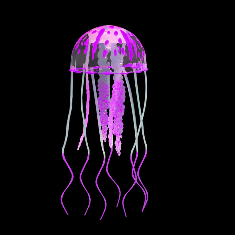 Aquarium Kunstmatige Zwemmen Lichtgevende Kwallen Decoratie Aquarium Siliconen Lichtgevende Kwallen Ornament Aquarium Landschap Decor: kastanjebruin