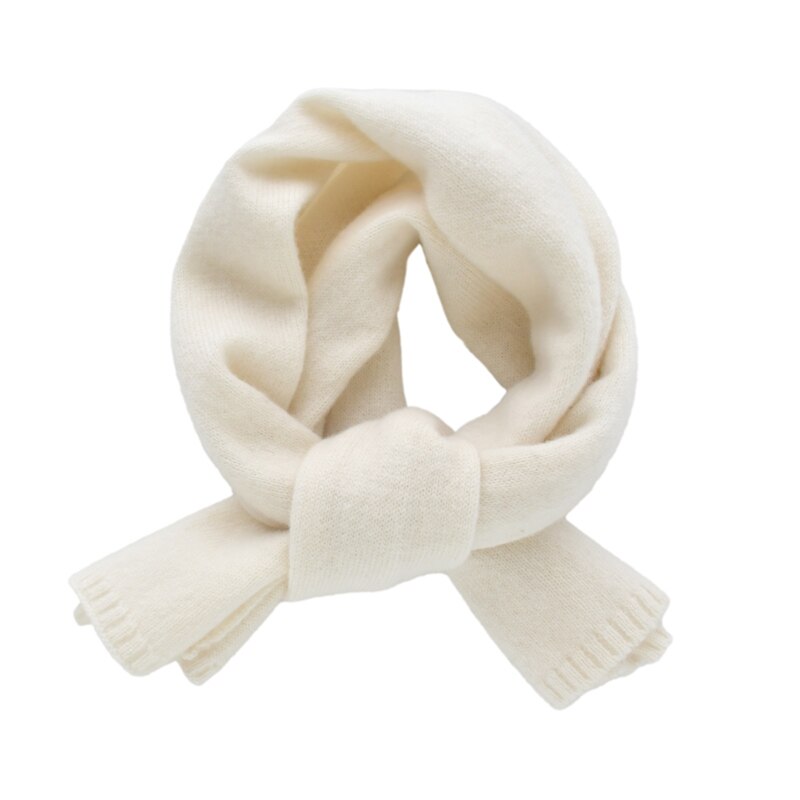 Roze Wol Sjaal Kids Luxe Meisjes Kleine Gebreide Nek Sjaals Kind Warme Herfst Winter Sjaals Baby: White / Kids  108CM