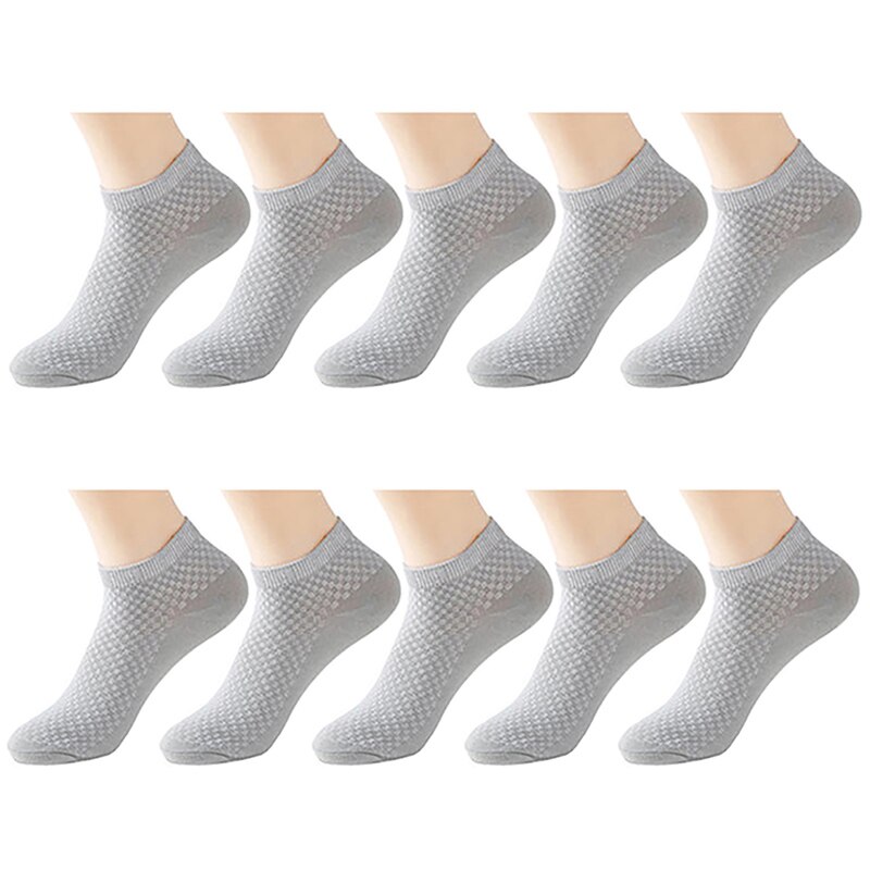 10 par/lot bambu strumpor herr andas antibakteriella korta strumpor herr business casual strumpor fyra säsonger storlek 38-43 euro: 10 par ljusgrå