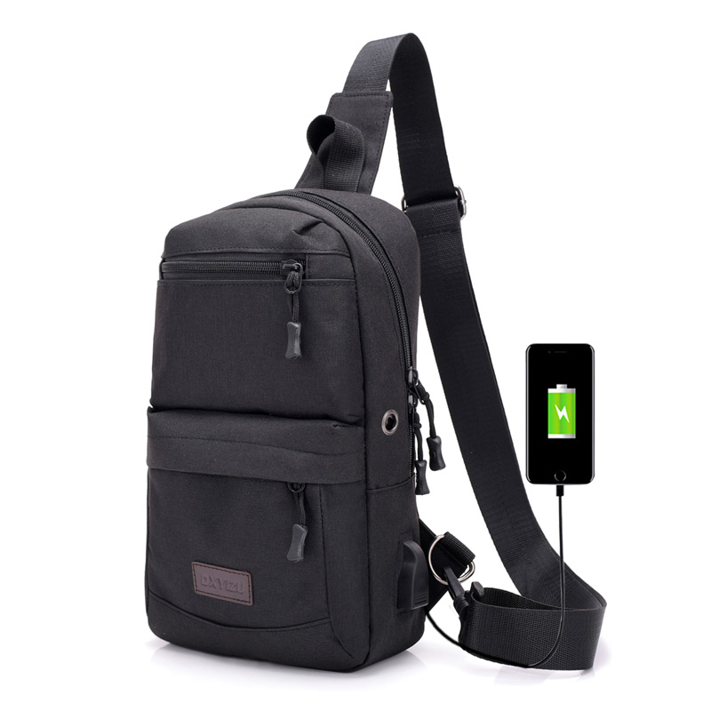 Anti-diefstal USB Opladen Tas Unisex Waterdichte Reizen Borst Bag Mannen Vrouwen Zakelijke Laptop Tiener Tassen: Lavendel