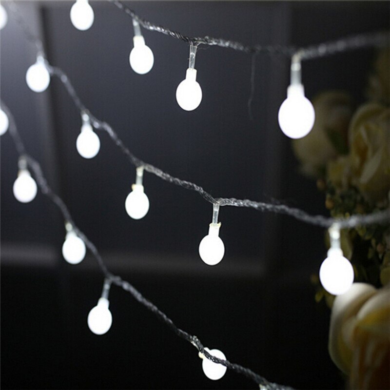 LED Ball String Lichten Bruiloft Licht Kerst Outdoor Indoor 10 M 20 M 30 M 50 M Garland Festival Lamp fairy Party Tuin Deco Home: White / 50M