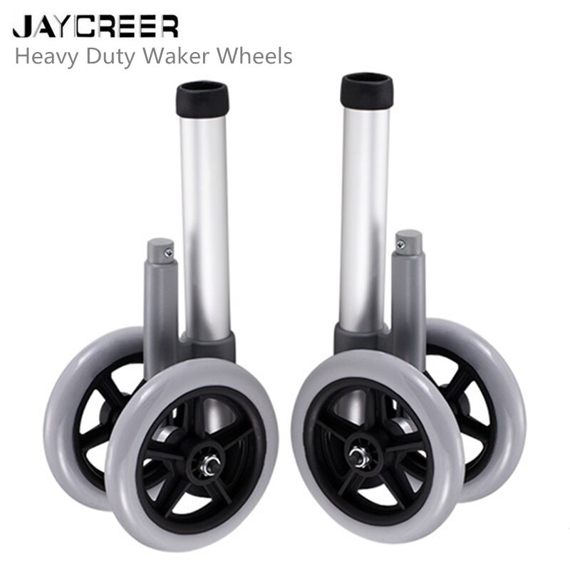 JayCreer Heavy-Duty 5 Silver Vein Universal Walker 5 Inch 2 Grey Wheels: Default Title