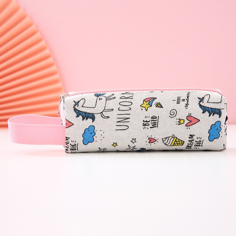 Pencil Case Unicorn Korean Stationery Trousse Scolaire Large Capacity Canvas Pencilcase Estuche Escolar School Pencil Pouch: 4