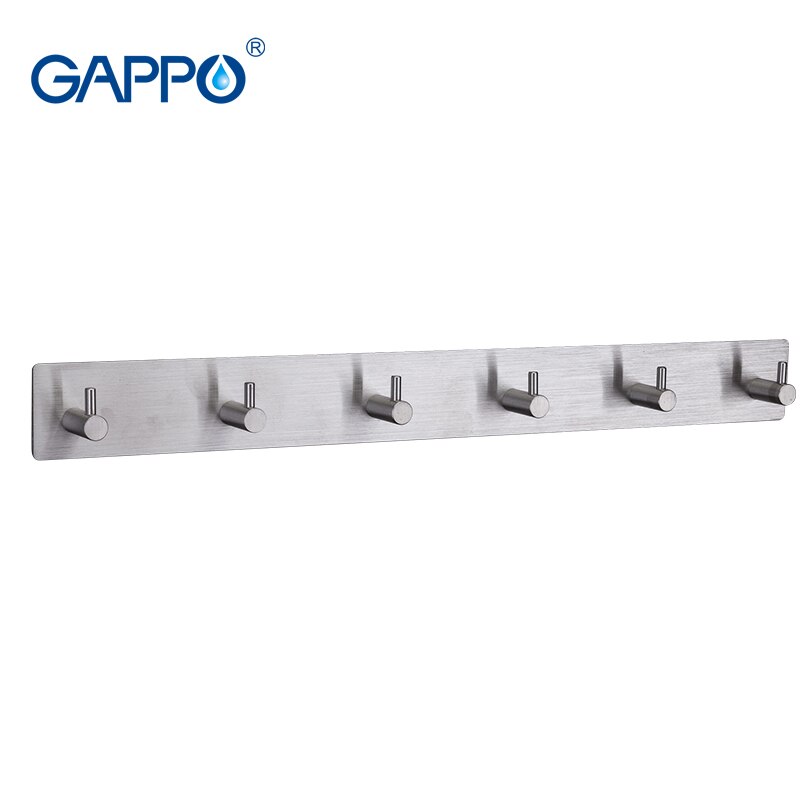 GAPPO Robe Hooks 7 clothes hook stainless steel Hooks Wall mount Coat Hat hanger Bathroom Towel Hanger: SV117-6