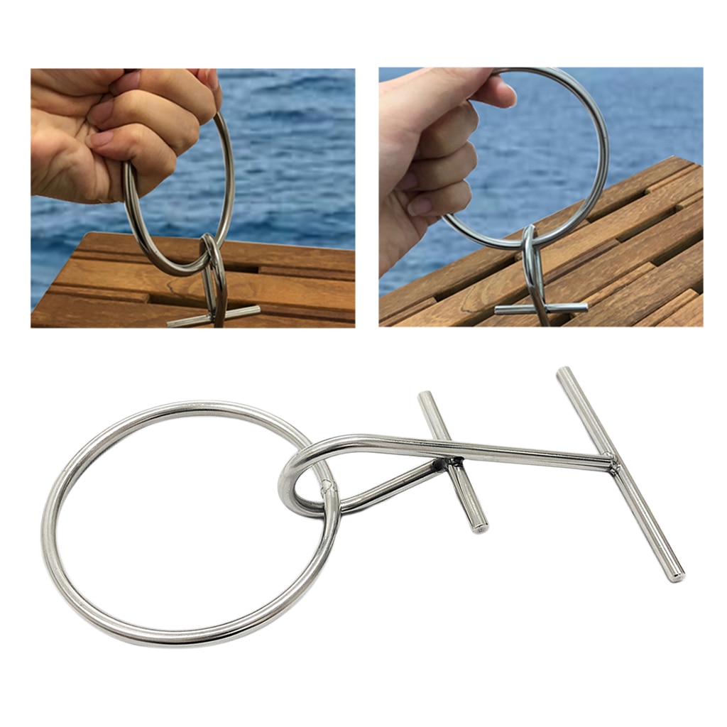 Marine 304 Stainless Steel Portable Dock Ring Spring Ring Silver
