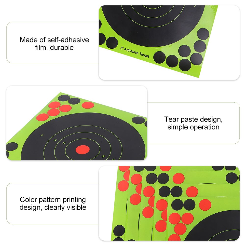 40 Sheets of Replaceable Shooting Targets Adhesive Paper Targets Dart Targets (Random Color)