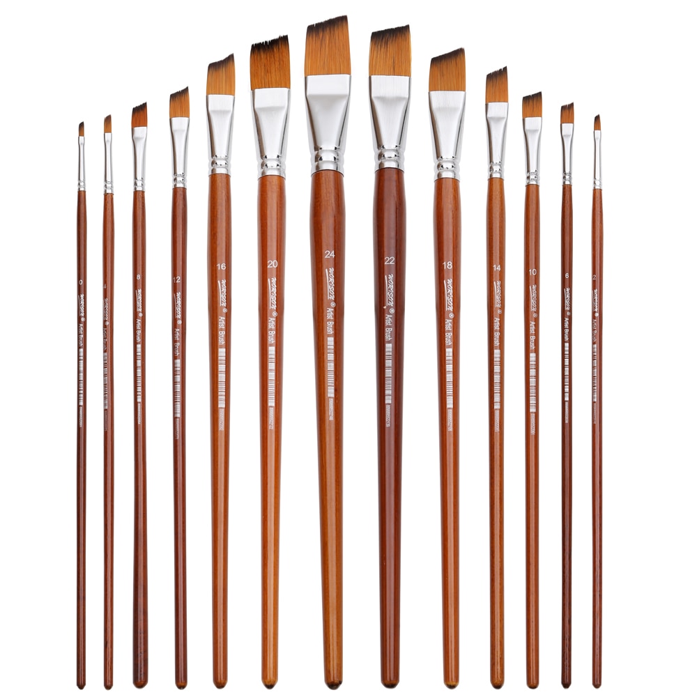 MyArtscape Pocket Paint Brush Set - 7 Artists' Paintbrushes For Watercolor, Acrylic