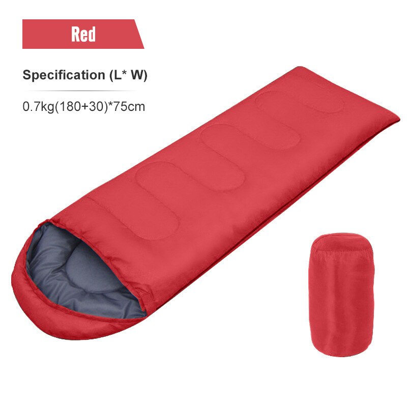 PACOONE – sac de couchage ultraléger, équipement de Camping Compact, et froid, 4 saisons: red 0.7KG