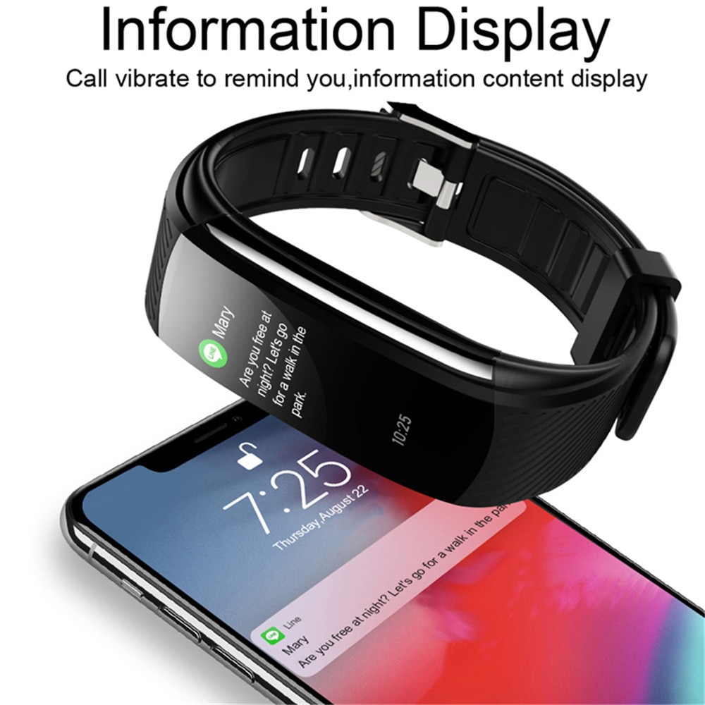 Fitness Tracker Waterdichte Ip67 Smart Fitness Armband Bloeddruk Hartslagmeter Sport Smart Band Horloge Voor Android Ios