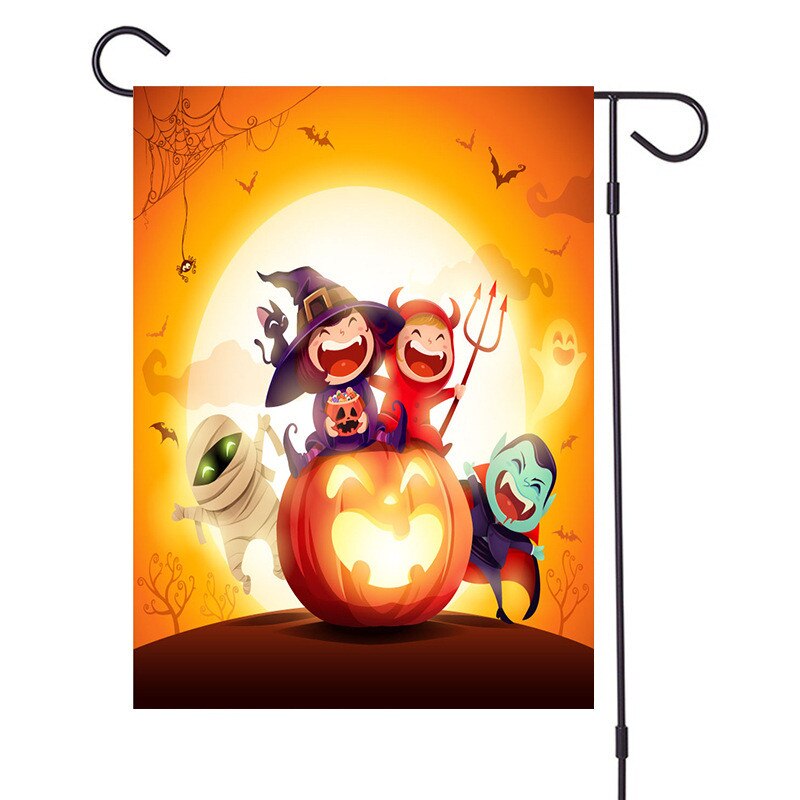 Halloween haveflag halloween hængende flag hør haveflag halloween havebanner 32 x 47cm