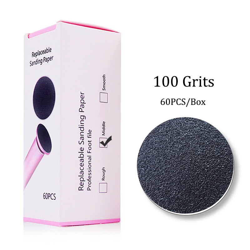 60 Stks/partij Vervanging Schuurpapier Schijf Schuren Papier Accessoire Voor Elektrische Voet Eelt Remover Tool Pedicure Voet Bestand 60 Stuks: 100 Grits