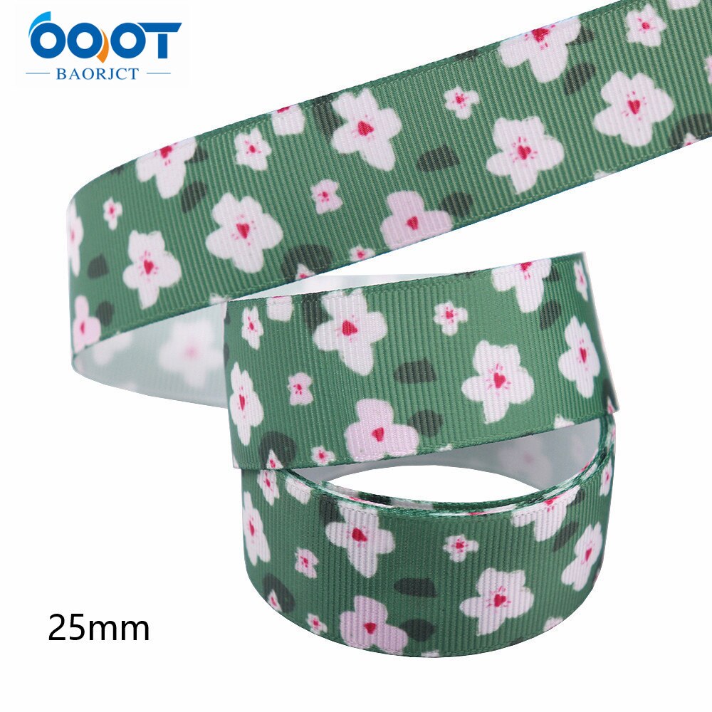 Flower Thermal Transfer Printed Grosgrain Ribbons,25mm 10Yards M-211111-2103 Wrap Bow Cap DIY Accessories Decorations: M-211111-2110