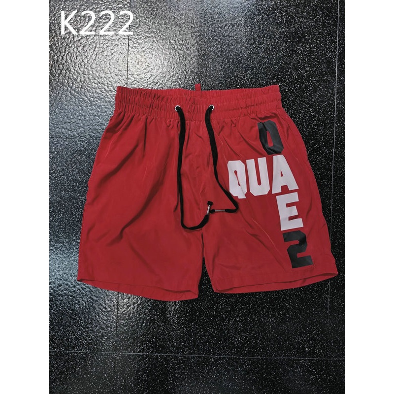 Dsquared2 Zomer Hip-Hop Mens Strand Shorts Mode Koord Korte Broek Mannen Casual Gedrukt Brief Shorts m-3XL: Rood / Xxl