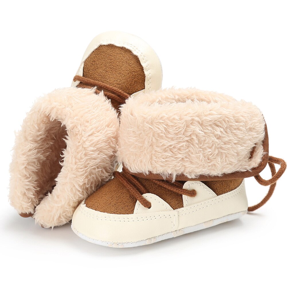 Winter Baby Boots Fleece Warm Newborn Shoes for Boys booties bebek ayakkabi Soft Sole tenis sapato infantil menino Bebes Booties: Brown / 13-18 Months