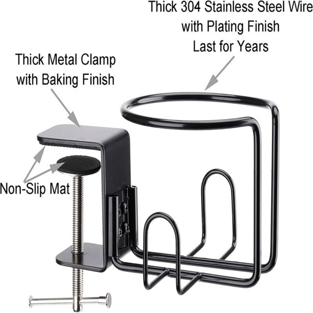 Metal Clip-on Table Cup Holder, Drink Holder, Grande Tabletop Cup Holder, Table Cup Holder