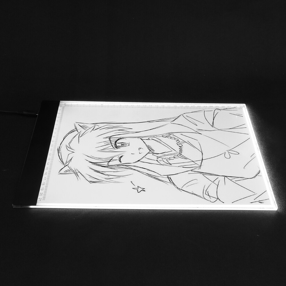 A4 LED Drawing Tablet USB Powered Portable Electronic Art Digital Graphic Pad for Office Caring Computer Supplies