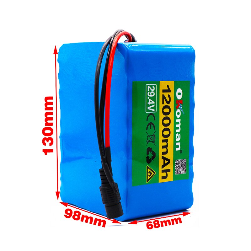 7S5P 24V 12Ah lithium-ion battery pack 29.4V 12000mAh bicycle scooter scooter lightweight bicycle wheelchair battery with BMS