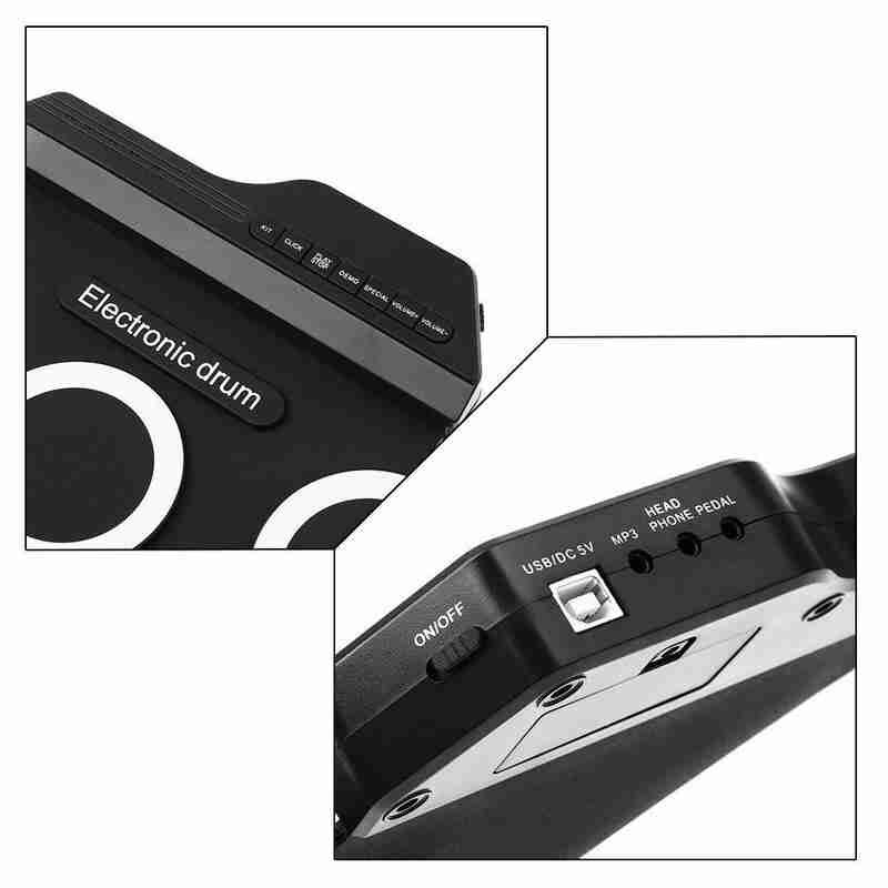Digitale Elektronische Drum Kit, Kit Met 7 Pads Voor Elektrische Drums, Met Usb, 7 Drumsticks En Pedaal Ondersteuning