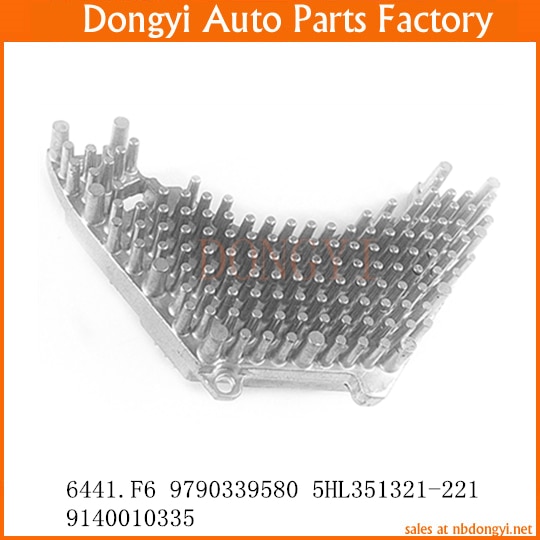 Regulador de Resistor de Motor de ventilador OE NO 6441 F6 6441F6 9790339580 5HL351321-221 9140010335