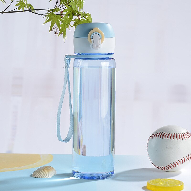 500ML Water Bottles Shaker Leakproof Portable Tour Outdoor Sport Direct Drinking Bottle Plastic Eco-Friendly Drinkware Bottle: Blue 500ml
