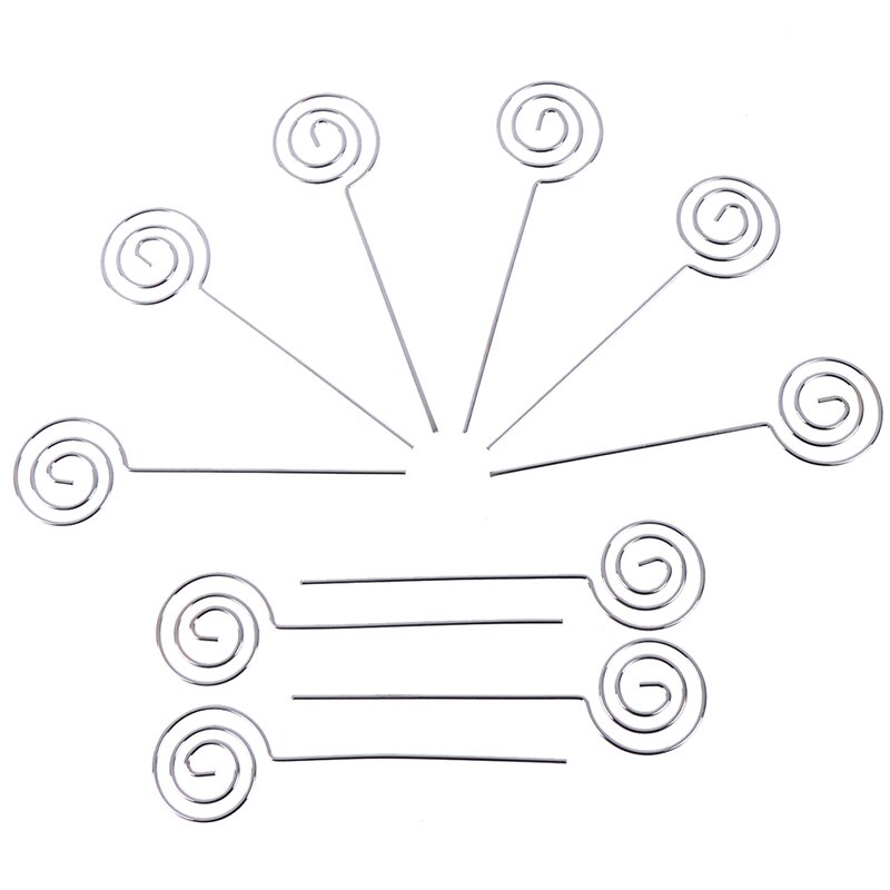 10x Metalen Bedrade Business Kaarthouder Memo Foto Foto Papier Opmerking Clip Beugel Diy Craft Home Kantoorbenodigdheden