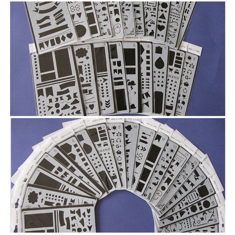 Bullet Diary Journal Stencils Set Drawing Template Ruler DIY Painting Template 1XCB