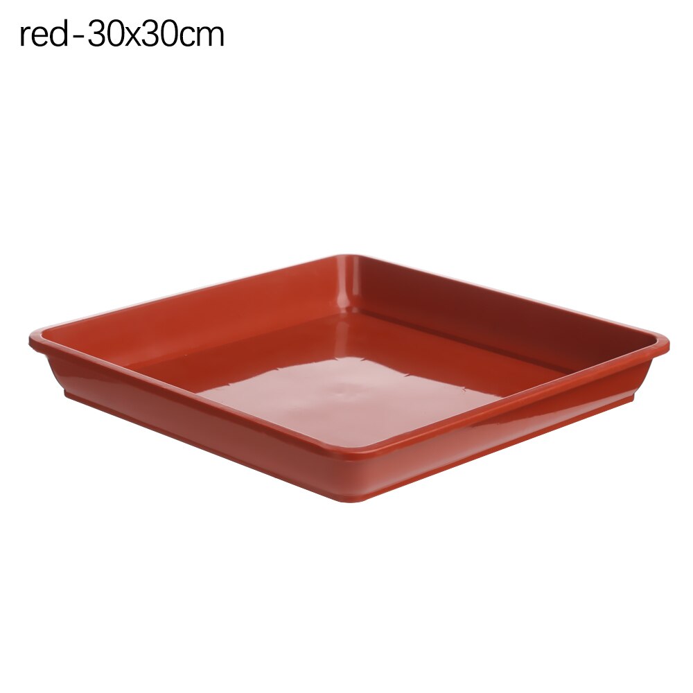 1Pcs Plastic Heavy Duty Flower Pot Square Plastic Tray Saucers Indoor Outdoor Drip Trays Plant Saucer: red-30x30cm