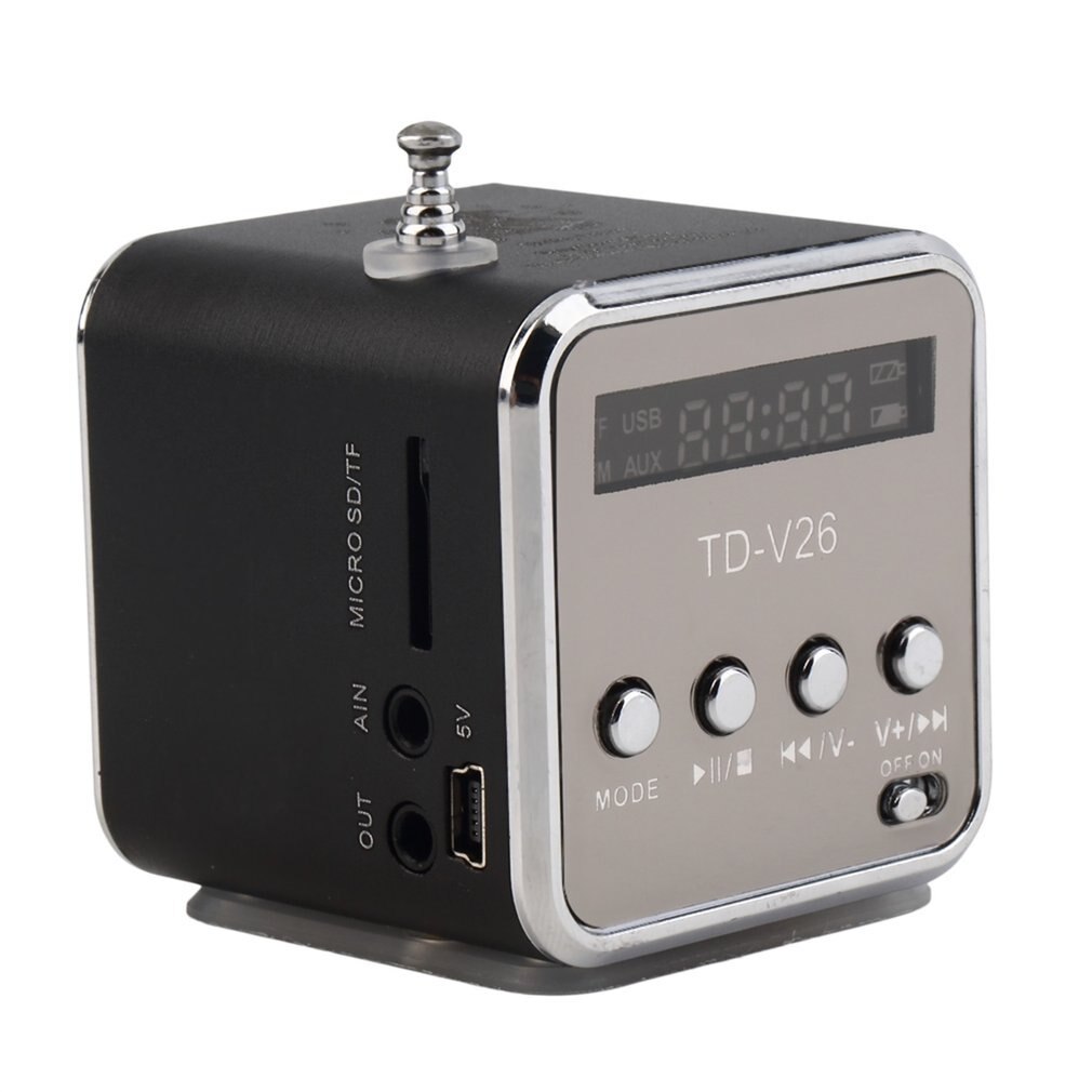 Mini Digital Portable Radio Fm Mini Radio Internet Fm Radio speaker USB SD Card Player For Mobile Phone Pc Music Player TD-V26