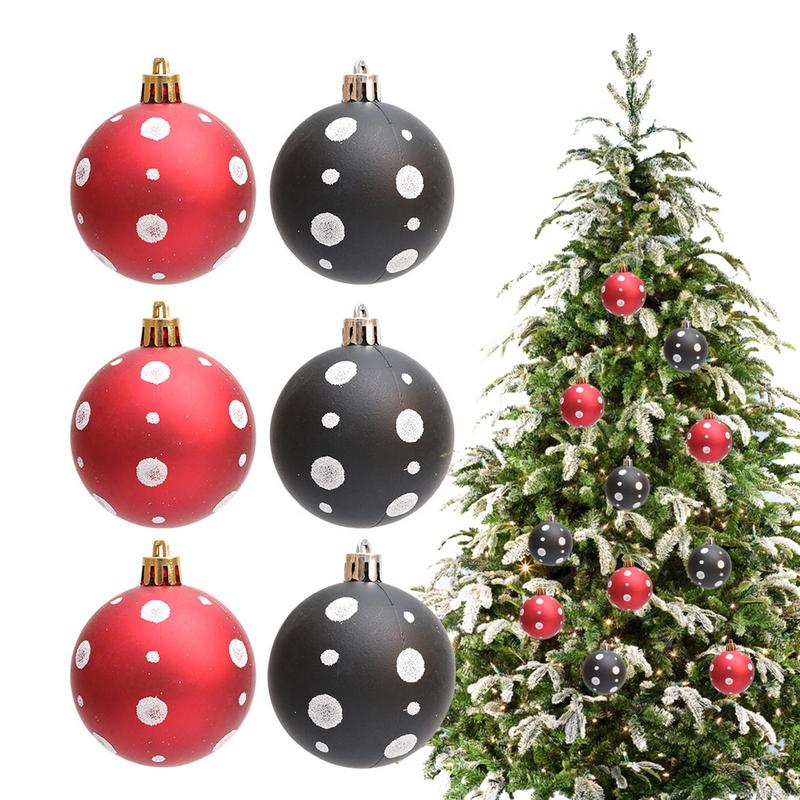 6 pçs natal árvore de natal bola 6cm bauble pendurado festa em casa ornamento decoração da árvore bolas festa pendurado pingente navidad