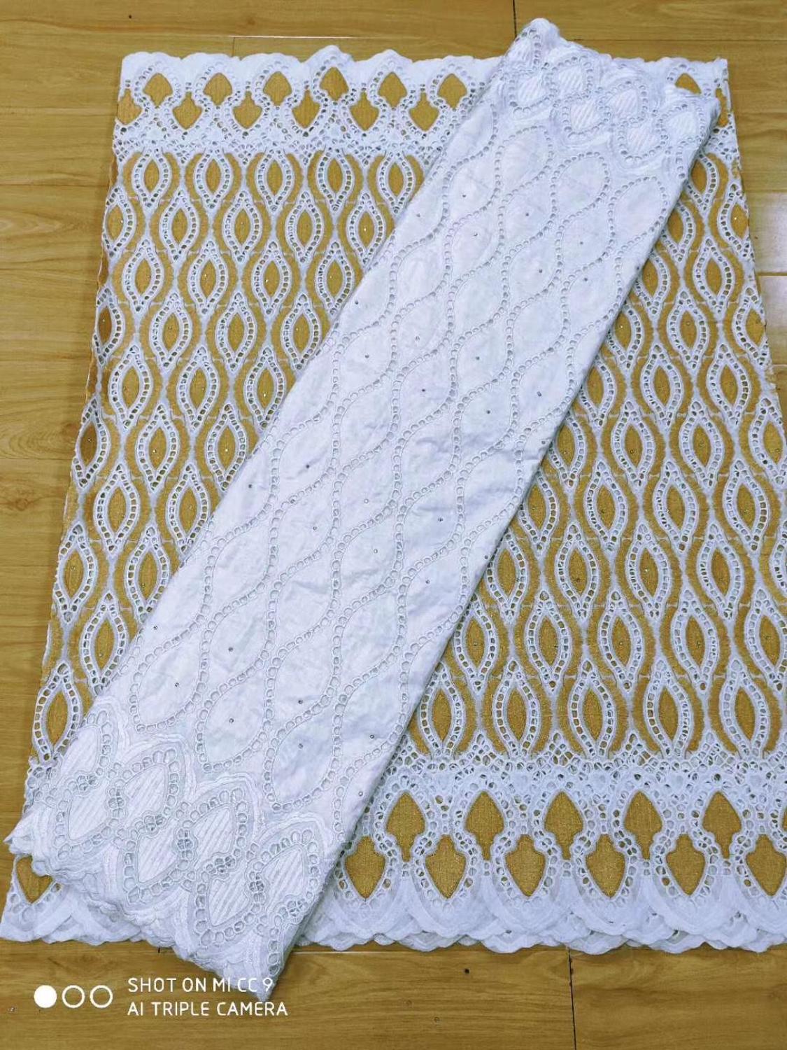 2.5 y tissus en dentelle suisse,  +2.5 y bazin brode riche broderie africaine, 100%  tissus en coton, voile suisse en dentelle populaire de style dubaï: 6