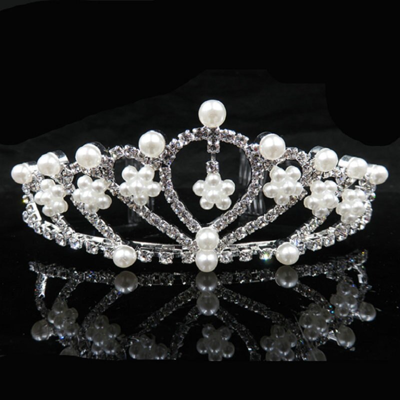 Wedding Nuziale di Cristallo Tiara Corone Principessa Queen Cuore Fasce Del Fiore Accessori Per Capelli Da Sposa per la Sposa monili Dei Capelli: H80JM